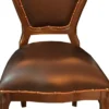 Casa Padrino Barock Luxus Echtleder Esszimmer Stuhl Braun / Braun - Handgefertigte Möbel mit echtem Leder