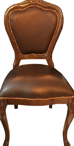 Casa Padrino Barock Luxus Echtleder Esszimmer Stuhl Braun / Braun - Handgefertigte Möbel mit echtem Leder