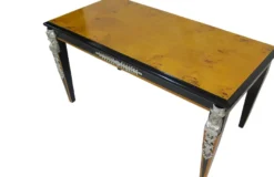 Casa Padrino Barock Luxus Empire Couchtisch Mahagoni / Schwarz / Silber 100 x 54 cm - Limited Edition