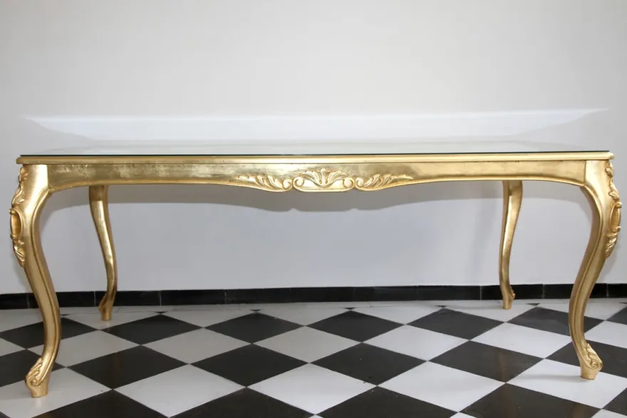 Casa Padrino Barock Luxus Esstisch Gold 200 cm x 100 cm - Esszimmer Tisch - Made in Italy - Luxury Collection