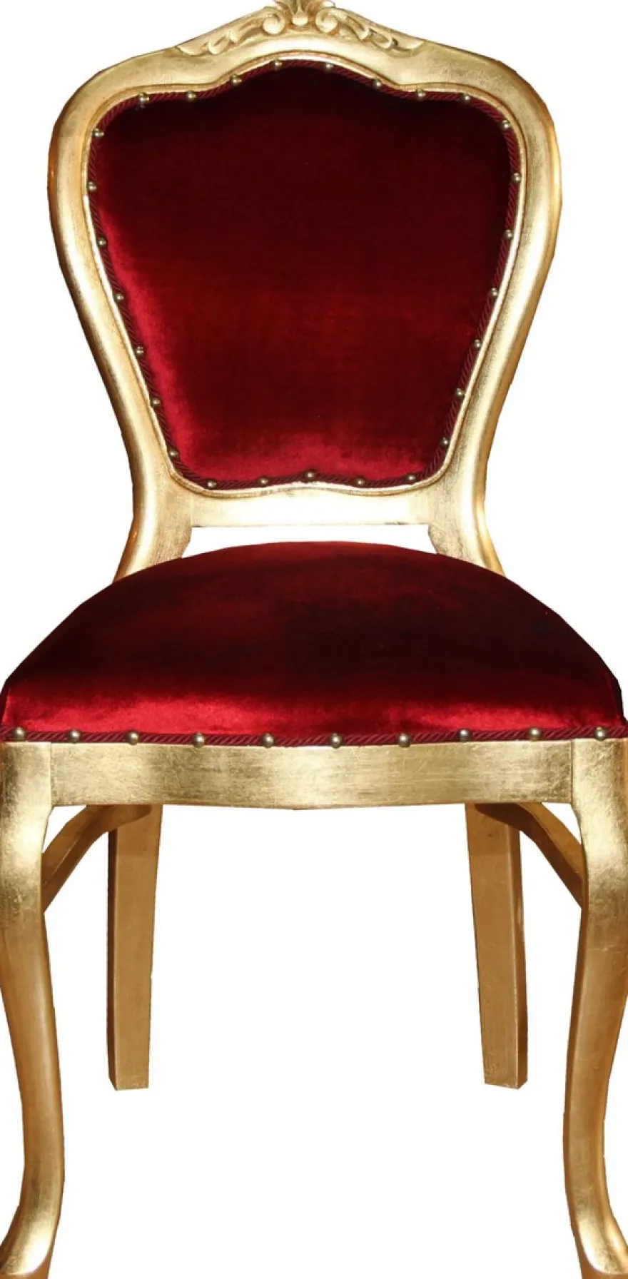 Casa Padrino Barock Luxus Esszimmer Stuhl Bordeaux / Gold - Möbel
