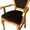 Casa Padrino Barock Luxus Esszimmer Stuhl mit Armlehnen Schwarz / Gold