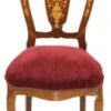 Casa Padrino Barock Luxus Esszimmer Stuhl Bordeaux / Mahagoni Intarsien - Antik Stil - 110 x 50 x 50 cm