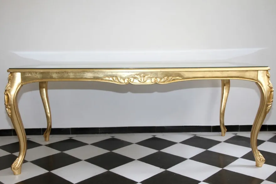 Casa Padrino Barock Luxus Esstisch Gold 240 cm x 100 cm - Esszimmer Tisch - Made in Italy - Luxury Collection