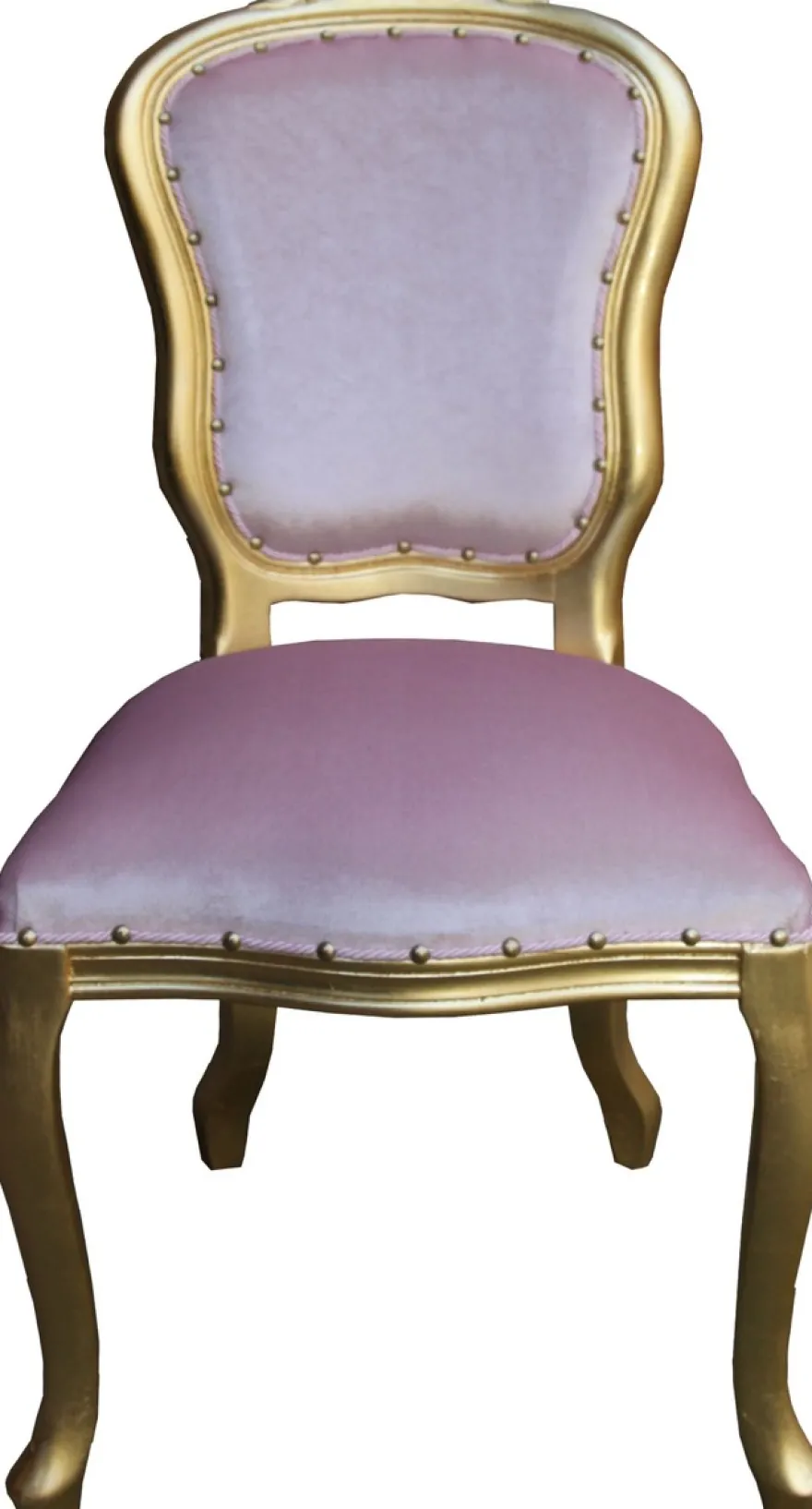Casa Padrino Barock Luxus Esszimmer Stuhl Louis Rosa / Gold - Barock Möbel