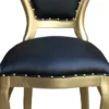 Casa Padrino Barock Luxus Esszimmer Stuhl Schwarz Kunstleder / Gold - Handgefertigte Möbel