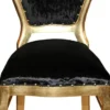 Casa Padrino Barock Luxus Esszimmer Stuhl Schwarz / Gold - Schminktisch Stuhl - Barock Möbel