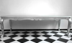 Casa Padrino Barock Luxus Esstisch Silber 240 cm x 100 cm - Esszimmer Tisch - Made in Italy - Luxury Collection