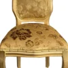 Casa Padrino Barock Luxus Esszimmer Stuhl Louis Gold Bouquet Muster / Gold - Barock Möbel
