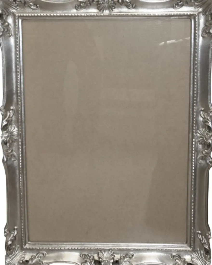 Casa Padrino Barock Luxus Holz Bilderrahmen 85 x 64 cm Silber - Großer Bilderrahmen Jugendstil Antik Stil