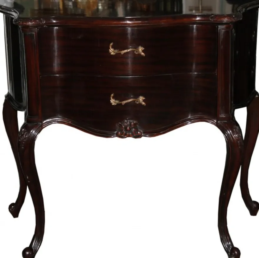 Casa Padrino Barock Luxus Kommode Braun-Rot, Breite 80 cm, Höhe 70 cm - Barock Möbel