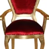 Casa Padrino Barock Luxus Stuhl mit Armlehnen Bordeaux / Gold