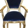Casa Padrino Barock Luxus Stuhl mit Armlehnen Royalblau/Gold