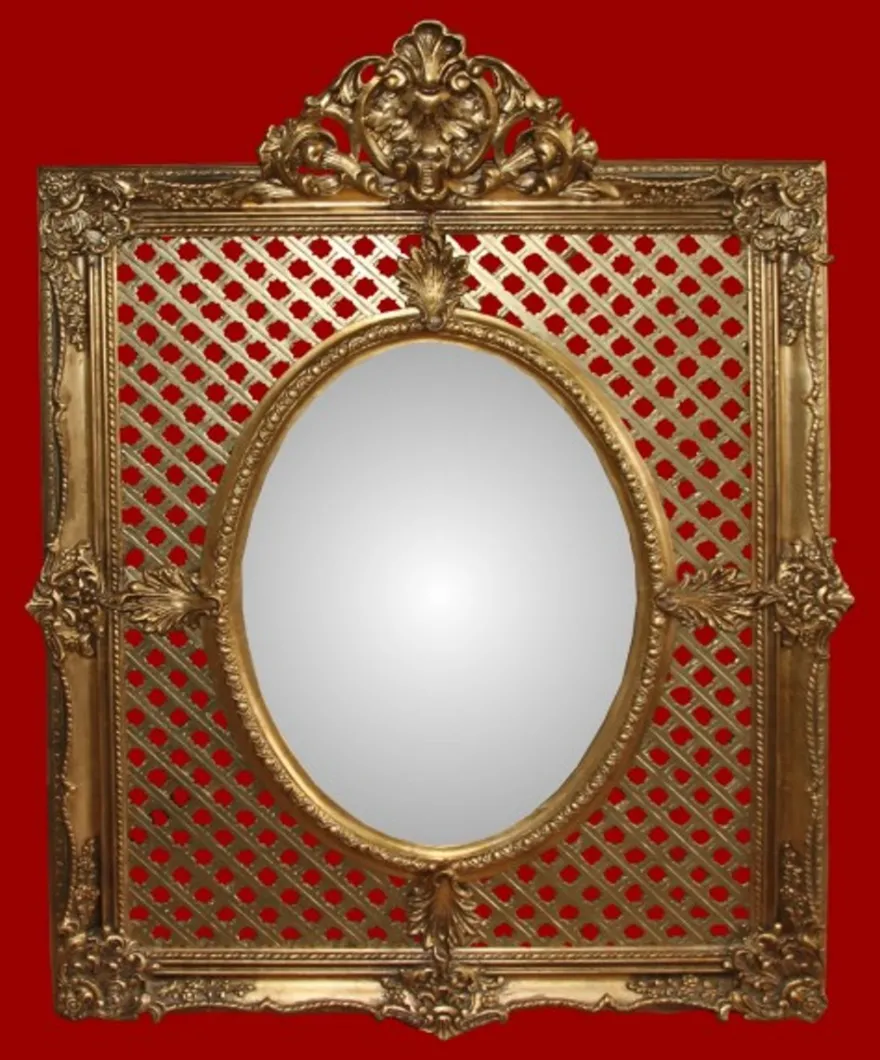 Casa Padrino Barock Luxus Wandspiegel Gold 101 x 141 cm - Handgefertigtes Prunkstück im Antik Stil