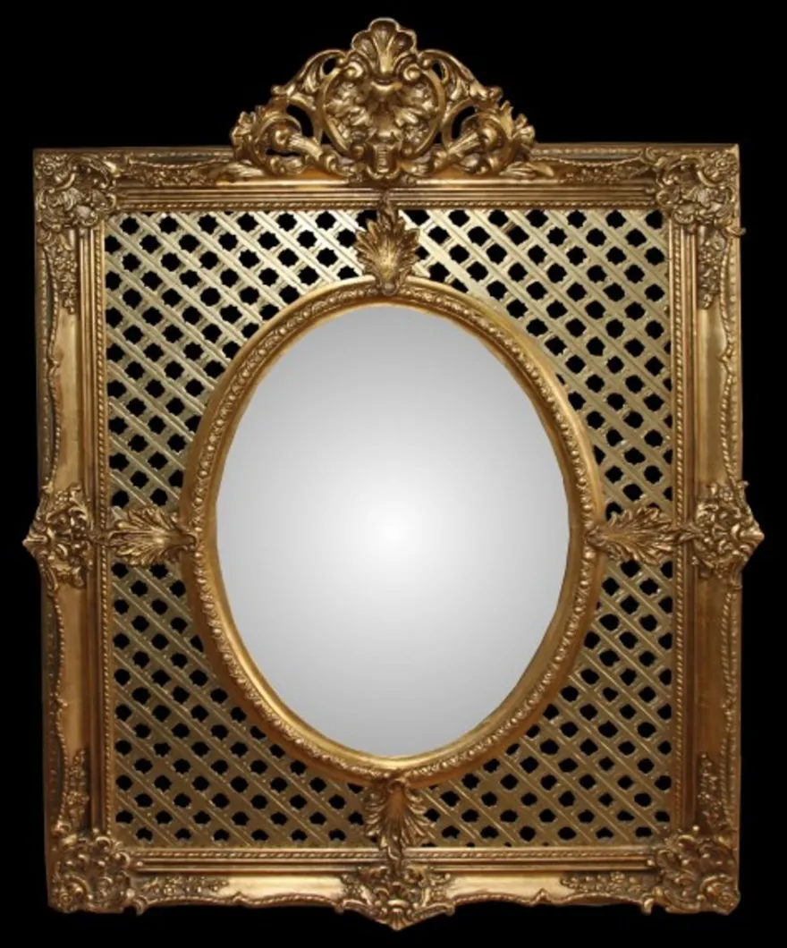 Casa Padrino Barock Luxus Wandspiegel Gold 101 x 141 cm - Handgefertigtes Prunkstück im Antik Stil