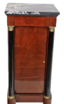 Casa Padrino Barock Mahagoni Säule mit Marmorplatte Dunkelbraun / Schwarz / Gold 40 x 35 x H. 80 cm - Barock Möbel
