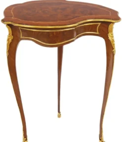 Casa Padrino Barock Mahagoni Beistelltisch Braun / Gold 56 x 40 x H. 75 cm - Barock Wohnzimmermöbel