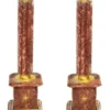 Casa Padrino Barock Marmor Säulen Set in Rot und Gold, 2-teilig, Höhe 100 cm, Breite 30 cm, Tiefe 30 cm