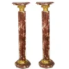 Casa Padrino Barock Marmorsäulen Set in Rot und Gold, 2-teilig, Höhe 100 cm, Breite 30 cm, Tiefe 30 cm
