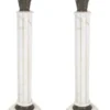 Casa Padrino Barock Marmor Säulen Set - Handgefertigte Luxus Säulen aus Marmor und Metall in Weiss, Höhe 100 cm (2 Stk)