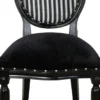 Casa Padrino Barock Medaillon Luxus Esszimmer Stuhl ohne Armlehnen in Schwarz / Silber Mod2 - Limited Edition