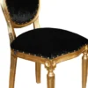 Casa Padrino Barock Medaillon Luxus Esszimmer Stuhl ohne Armlehnen in Schwarz / Gold - Limited Edition