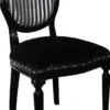 Casa Padrino Barock Medaillon Luxus Esszimmer Stuhl ohne Armlehnen in Schwarz / Silber - Limited Edition