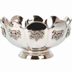 Casa Padrino Barock Messing Weinkühler Silber Ø 41 cm - Barock Champagnerkühler