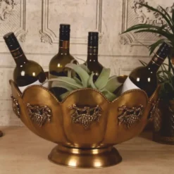 Casa Padrino Barock Messing Weinkühler Gold Ø 41 cm - Barock Champagnerkühler