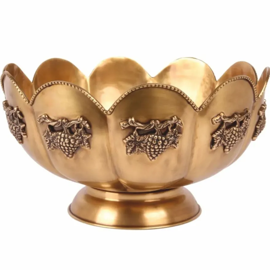 Casa Padrino Barock Messing Weinkühler Gold Ø 41 cm - Barock Champagnerkühler