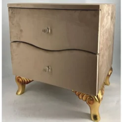 Casa Padrino Barock Nachtkommode mit 2 Schubladen Braun / Gold - Barockstil Schlafzimmer Möbel