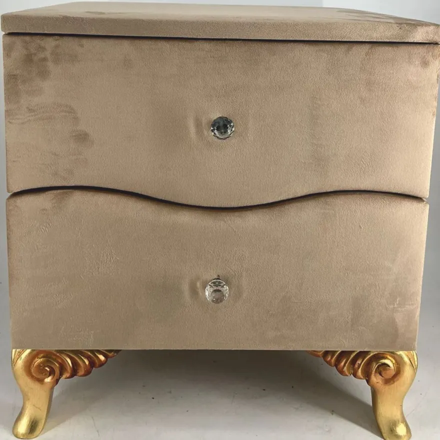 Casa Padrino Barock Nachtkommode mit 2 Schubladen Braun / Gold - Barockstil Schlafzimmer Möbel