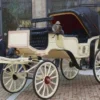 Casa Padrino Barock Pferdekutsche Creme / Beige / Schwarz - Prunkvolle Hochzeitzkutsche im Barockstil - Handgfertigte Barockstil Kutsche - Edel & Prunkvoll