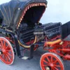 Casa Padrino Barock Pferdekutsche Schwarz / Rot / Gold - Prunkvolle Kutsche im Barockstil - Edel & Prunkvoll