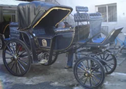 Casa Padrino Barock Pferdekutsche Blau / Gold - Prunkvolle Kutsche im Barockstil - Edel & Prunkvoll