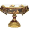 Casa Padrino Barock Porzellan Schale Bordeaux Rot / Gold B40 H37 cm - Luxus Tischdekoration