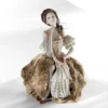 Casa Padrino Barock Porzellan Deko Puppe Dame auf Ballustrade Bunt H. 29 cm - Made in Italy