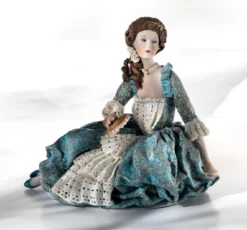 Casa Padrino Barock Porzellan Deko Puppe Dame Bunt H. 26,5 cm - Made in Italy