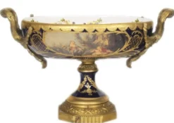 Casa Padrino Barock Porzellan Schale Kobalt / Gold, Breite 40 cm, Höhe 37 cm, Grand Decor, Hotel Dekoration