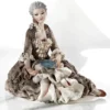 Casa Padrino Barock Porzellan Deko Puppe Dame Bunt H. 40 cm - Made in Italy