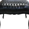 Casa Padrino Barock riesen Sitzhocker Schwarz / Schwarz Lederoptik 88 x 88 cm - Barock Möbel
