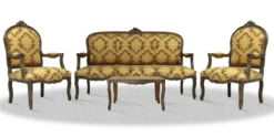 Casa Padrino Barock Salon Set mit Sitzbank 2 Stühlen und Tisch - Antik Stil