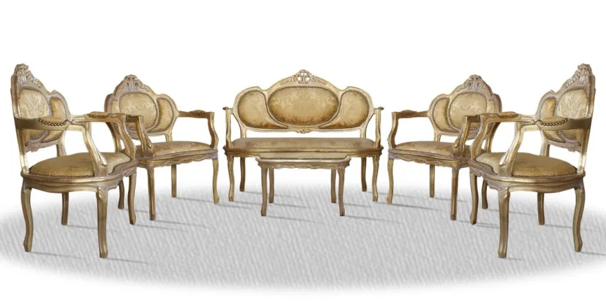 Casa Padrino Barock Salon Set Vintage Gold - Luxus Edition