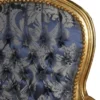 Casa Padrino Barock Salon Stuhl Royal Blau Muster und Gold, 93 x 60 x 50 cm - Luxus Hotel Lounge Möbel