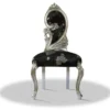 Casa Padrino Barock Salonstuhl Silber Schwarz 55 x 45 x H. 100 cm - Limited Edition