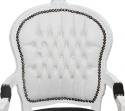 Casa Padrino Barock Salon Stuhl Weiß / Schwarz Mod2 Bling Bling