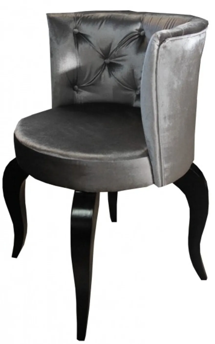 Casa Padrino Barock Salon Stuhl Grau - Designer Sessel - Luxus Qualität