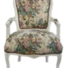 Casa Padrino Barock Salon Stuhl Blumen Muster/ Antik Weiß - Antik Design Möbel