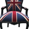 Casa Padrino Barock Salon Stuhl Union Jack Design / Schwarz