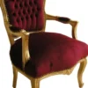 Casa Padrino Barock Salon Stuhl Bordeaux / Gold - Möbel